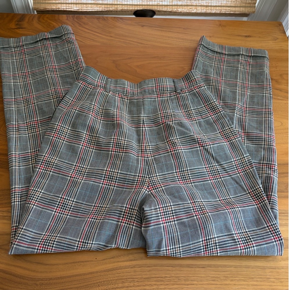 Pendleton Wool Trousers Womens 10 Grey Plaid Pleated High Waist Vintage USA Made - Picture 5 of 9